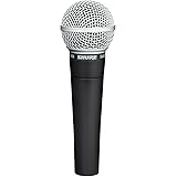 Shure SM58-LCE Cardioid Dynamic Vocal Microphone with Pneumatic Shock Mount, Spherical Mesh Grille with Built-in Pop Filter, 
