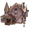 Bird's Wood Shack 3D Wooden Puzzle DIY Miniature Pink Palace Kit - DIY Tiny House Kit from Coraline - Easy-to-Assemble 1/8” Baltic Birch Wood - Model House Kit for Family, School, Art & Crafts, Gift