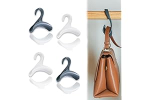 AKbik 4 haczyki na torby, 11 x 4 x 11 cm, drążki na ubrania, torebki, przechowywanie plecaków, torebek, szalika, krawata (biały, szary)