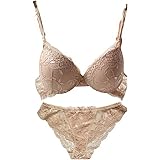 Nature Women's Solid Lace Push up Bra Set