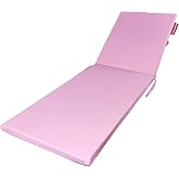 Xpermate Katlanır Şezlong Minderi 180x60x5 cm Fermuarlı Su İtici Kamp Yatağı Pembe