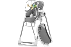 Sweety Fox Folding High Chairs for Babies and Toddlers - with Toy Arch - High Chair with Adjustable Heights and Position - Baby High Chairs 6 Months Plus (Max 15kg)