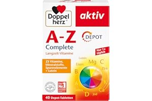 ‎DOPPELHERZ Doppelherz A-Z Complete - Langzeit-Vitamine - 23 Vitamine, Mineralstoffe & Spurenelementen PLUS Lutein - 40 DEPOT-Tabletten