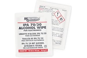 MG Chemicals 70/30 Alkoholtücher für Elektronika, 6 "Länge x 5" Breite (Karton mit 25 Stück)
