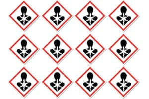 HAVATI Harmful to Health, Danger Symbol UN/GHS Hazard Pictogram Stickers 2.5cm Pack of 12