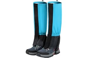 Mecmbj Gamaschen wasserdicht, Gamaschen wandern, 2 Stück Outdoor Gamaschen, atmungsaktive verstellbare Gamaschen für Unisex, Beinschutz Wandergamaschen für Wandern, Bergsteigen, Skifahren (schwarz)