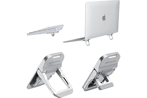 Nillkin Mini Laptopständer, Faltbarer Unsichtbar Laptop Halterung, Verstellbarer Notebook Ständer mit Rutschfester Silikon Unterlage Kompatibel mit Allen Laptops/MacBook/Notebook/Tastatur, Silber