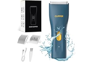 Favrison Body Hair Trimmer for Men & Women, Ball Trimmer, Mini Electric Body Groomer for Underarm, Chest, Groin, Balls, with Safety Blade, Waterproof Wet Dry Use, Low Noise (Dark Green)