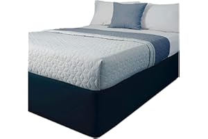 BELLEDORM Mantovana in jersey di cotone, per letto king size, colore blu navy per adattarsi alla base fino a 35 cm