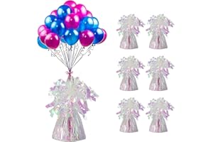 QUALIS 6 Iridescent Balloon Weights | Helium Balloon Weights For Birthday Party Wedding Balloons (6 pack) - UK Based Brand