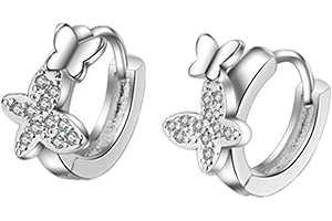 CHENYESUN Summens, Orecchini a cerchio in argento sterling 925 con farfalla e zircona, per donne e ragazze