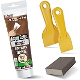 Pratik (4'L&Uuml;) Ahşap Tamir Seti Koyu Ceviz Renk 125 ml Tamir Macunu + 2 Adet Spatula + K&uuml;bik Zımpara