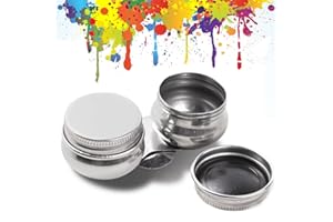 JUNMEIDO Doppia tavolozza tazza in acciaio inox con coperchio portatile doppio mestolo pittura a olio vaso artisti tavolozza clip tazza contenitore trementina solvente per disegno schizzo