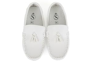SIRRI Boys Tassel Loafers - Classic Moccasin Flat Shoes for Wedding, Communion & Casual Wear