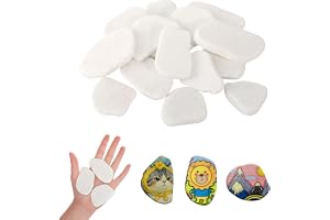 Foonary 15 stycken stenar för målning, 5–8 cm släta vita stora kiselstenar, platta kiselstenar för pyssel, vita grus, dekorativa stenar, strand, småsten, trädgård, småstenar för färgglad målning
