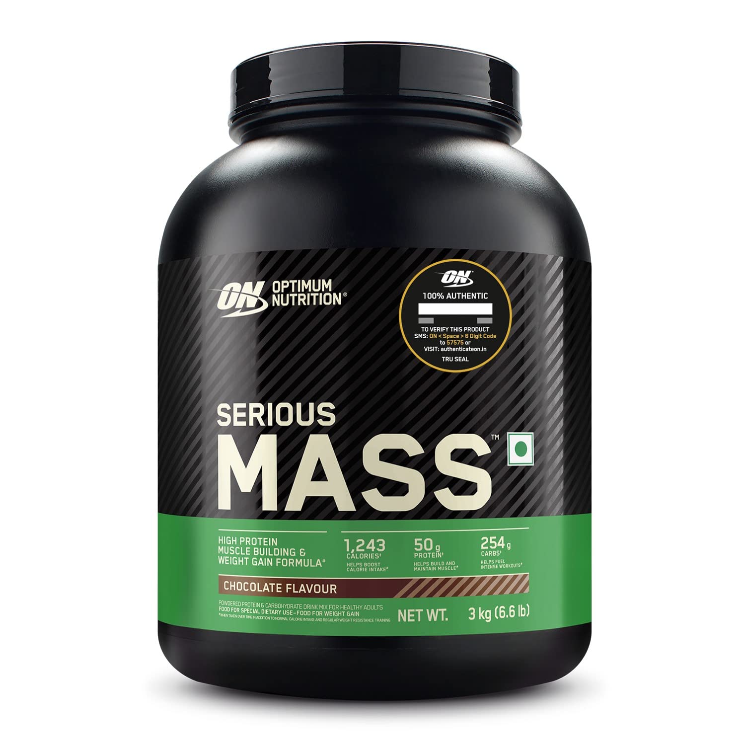 OPTIMUM NUTRITION (ON) Serious Mass High Protein High Calorie Weight Gainer Powder - 3 kg (Chocolate) with Vitamins and Miner