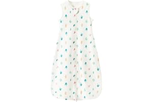 Nivolltha 0.5 TOG Baby Sleeping Bag, 100% Cotton Super Soft & Breathable Summer Sleeping Bag 18-36 Months for Newborn Infant Toddler, Cactus