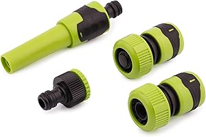 MIVOS Basic Equipment with Connectors for 3/4 Inch (20 mm) Hose, Irrigation Set with Spray Nozzle, Tap Connector, Hose Coupling, Water Stop, Starter Spray Set for Irrigation