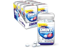 ‎SMINT Smint 2H Clean Breath Peppermint, 8 Big-Pack Dosen mit je 150 Minz-Pastillen, zuckerfreie Mints für über 2 Stunden frischen Atem (8 x 150 Stück)