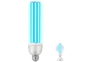 ENHON 25W UV Light Bulbs, 254nm UVC Germicidal Lamp Bulb with E27 Base, 360° Sterilization for 500 Sq ft Areas, Effective for Bacteria Neutralization in Living Rooms, Kitchens, Offices, Basements(No Ozone)