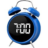 Coverzone &Ccedil;ift &Ccedil;anlı Dijital Alarm Saati &ndash; 70dB Y&uuml;ksek Sesli, LED Ekranlı, Sıcaklık ve Tarih G&ouml;sterimli, Sessiz &Ccedil;alışma, Gece
