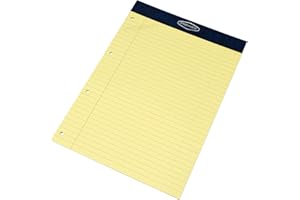 LPC DIRECT Pack of 5 Memory Aid A4 Yellow 50 Sheet (100 Page) Paper Notepad Refill Legal Lined Writing Pads