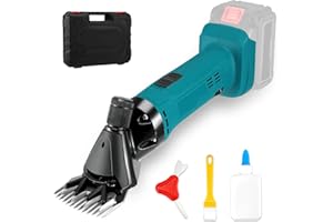 VIHBRAI Cordless Sheep Shearing Clippers with 2 Blades and Plastic Box Compatible with Makita 18V, Motor Electric Sheep Shears 300W with 6 Speeds, 2400 RPM, Farm Livestock Grooming Kit (NO Battery)