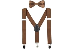 HANERDUN Bretelles pour Enfants Nœud Papillon Ensembles Bretelles Ajustables en Y avec Variété Couleurs pour les Bébé de 1 à 10 Ans