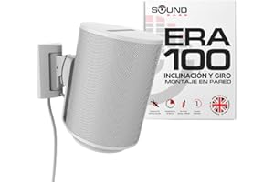 Sound bass ERA100 Soporte de Montaje en Pared, inclinable y Giratorio, Blanco, Individual (1 Pieza), Compatible con Sonos ERA 100, instalación sin Esfuerzo, Incluye Kit de Montaje