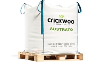 Crickwoo - Sustrato Turba Enriquecido con Humus de Lombriz. Saca Big-Bag 1m3-1000L (40% Humus de Lombriz y 60% Turba del Báltico)