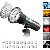 PHOTOOLEX LED Photography Flashlight, 8400mAh Aluminum Alloy Patterned Ambient light, 4 Color Fill Light with 20 Magnetic Pat