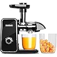 IWODTECH Juicer Machine, Cold Press Juicer with 2 Speed Modes, Slow Masticating Juicer Vegetable and Fruit, Celery Juicer, BPA-Free, Easy to Clean, Black