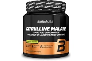 ‎BIOTECHUSA BioTechUSA Citrulline Malate Pulver | Essentielle Aminosäure für Athleten | Zuckerfrei | Glutenfrei | 300 g | Limette