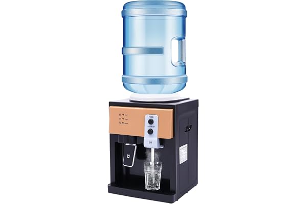Distributeur d'eau électrique 550 W - Fontaine à eau chaude et froide - 8 à 95 °C - Petit distributeur d'eau de table - Seau de 3,5 à 18,9 l - Revêtement intérieur en acier inoxydable - Pour bureau