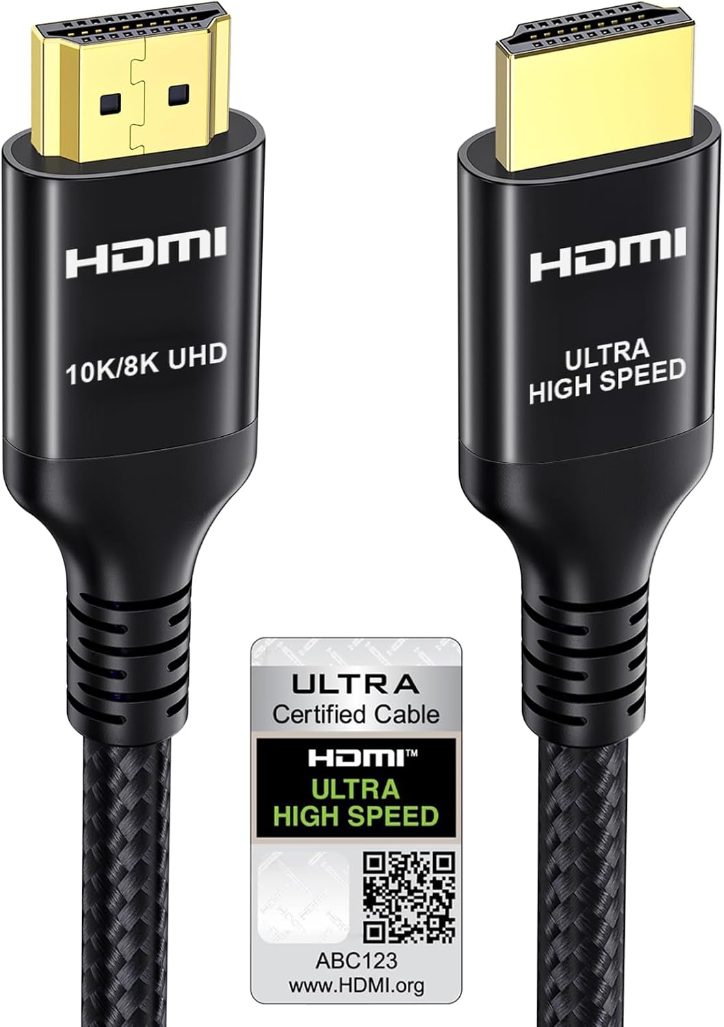 Etseinri HDMI 2.1 Cable 2M Certified 48Gbps Ultra High Speed HDMI® Cable 4K 240Hz 165Hz 120Hz 8K 60Hz 10K HDMI Lead Braided Cord HDCP 2.3 Dolby Atmos Vision eARC HDR for Gaming Monitors TV Soundbar