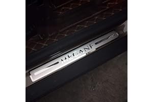 Symilov 4 Piezas Pegatina para Umbral de Acero Inoxidable de Coche para REN-Ault Megane 2015-2021 - Antidesgaste y Antiarañazos - Accesorios de Peinado de Coche,Silver