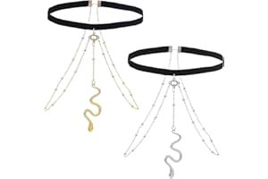 SIMYRON Mehrschichtige Kette 2pcs Vintage Geschichteten Bein Kette Gold Oberschenkel Kette Schlange Dekoration Bikini Oberschenkel Hohe Kette Sommer Strand Körper Kette Beinschmuck Für Frauen Und Mädchen