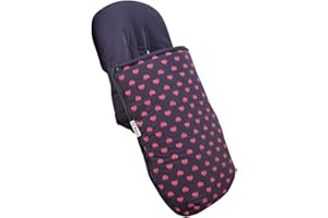 JYOKO KIDS Saco Universal para Cochecito y silla de Paseo, Saco de abrigo para Carrito de Bebé Con Forro de Algodón, Primavera/Entretiempo (FLUOR HEART, ALGODON)