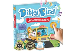 Libri Musicali Ditty Bird per Bambini: Filastrocche divertenti come "The Wheels On The Bus" con suoni interattivi. Adatti a bambini da 1 a 3 anni. Libri sonori resistenti.