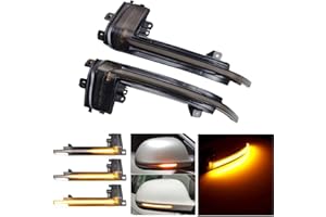 Hacreyatu dinamiche indicatori di direzione una coppia specchio luci led per A-udi A4 B8 A5 A6 A8 Q3 A3 8P (B8 (giallo))