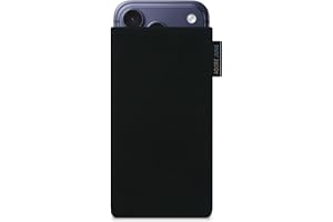 Adore June Classic Schwarz Tasche kompatibel mit iPhone 17 Pro und iPhone 17 Handytasche aus widerstandsfähigem Cordura Stoff mit Display Reinigungs-Effekt