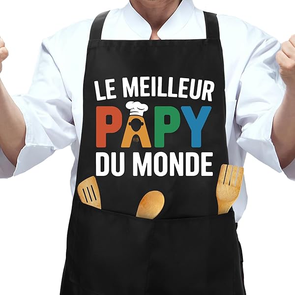 QONCV Cadeau Fete Des Papy, Cadeau Papy Tablier Grand Pere Apron