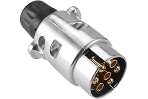 ETUKER Enchufe Remolque 7 Pines Metal, Conector para Caravana, 12V, Norma ISO 1724