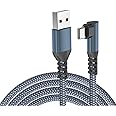 Verilux 10Ft/3M USB To Type C Cable, 15W 90 Degree Type A To Type C Cable Fast Charging, 480Mbps Data Sync Braided Nylon Type C Cable for iPhone 16/16 Plus/16 Pro/16 Pro Max/15, Galaxy S24/S23, iPad