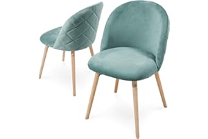 MIADOMODO® Sedia da Pranzo in Velluto - Set da 2,4,6,8, Gambe in Legno di Faggio, Sedile e Schienale Imbottiti, Colore a Scelta - Sedia Nordica, Scandinava, Retro, per Sala d'Attesa