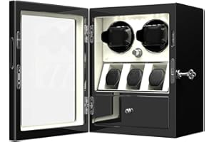 XTELARY Remontoir Automatique pour Montres 2/4/8 avec Compartiment de Rangement Flexible 3/6 et tiroir de Rangement pour Bijoux, éclairage LED intégré, Moteurs Mabuchi