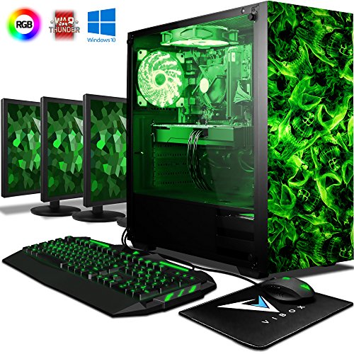 VIBOX Killstreak RMR770-422 Gaming PC Ordenador de sobremesa con Cup n de Juego Win 10 3X Triple 22 HD Monitor 4 3GHz Ryzen 8-Core Radeon RX 570 Tarjeta Grafica 32GB DDR4 RAM 1TB HDD VIBOX Killstreak RMR770-422 Gaming PC Ordenador de sobremesa con Cup n de Juego Win 10 3X Triple 22 HD Monitor 4 3GHz Ryzen 8-Core Radeon RX 570 Tarjeta Grafica 32GB DDR4 RAM 1TB HDD