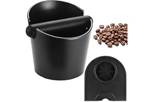MEMOEVER Coffee Knock Box, Espresso Knock Box Coffee Bin, Coffee Machine Accessories, Barista Knock Box for Coffee Ground, with Espresso Tamping Mat