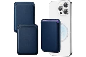 JEYORZY 2 Stück Magnetisches Handy Wallet, PU Leder Card Holder, rutschfestem Silikon und magnetischem Kartenhalter, RFID-Schutz, Magnetische Geldbörse für iPhone, RFID-Kreditkartenhülle, blau