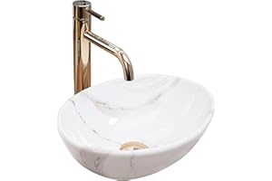 Rea Bathroom Sink Made of Ceramic Sofia Mini Aiax Shiny - Stone Imitation - REA-U8014